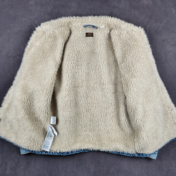 Levis Skateboarding Sherpa Trucker Jacket Mens Large Blue Denim Snap Front - Picture 3 of 14
